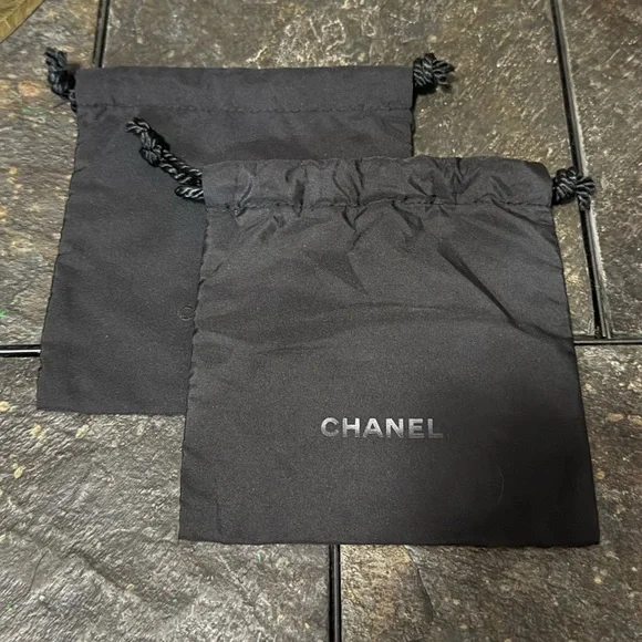 2 NEW Small Chanel Cosmetics Drawstring Pouches - Picture 1 of 1